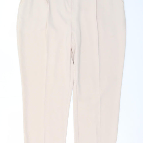 Dorothy Perkins Women Beige Chino Trousers UK 16 Elastic Waist