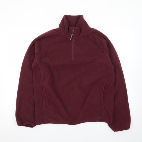 Animal Womens Burgundy Fleece 1/2 Zip Jacket UK 12