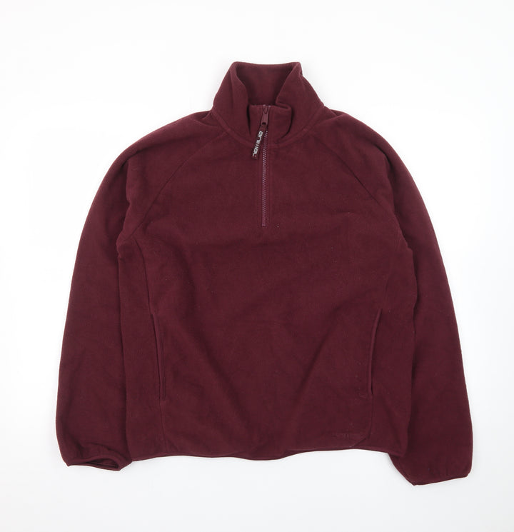 Animal Womens Burgundy Fleece 1/2 Zip Jacket UK 12