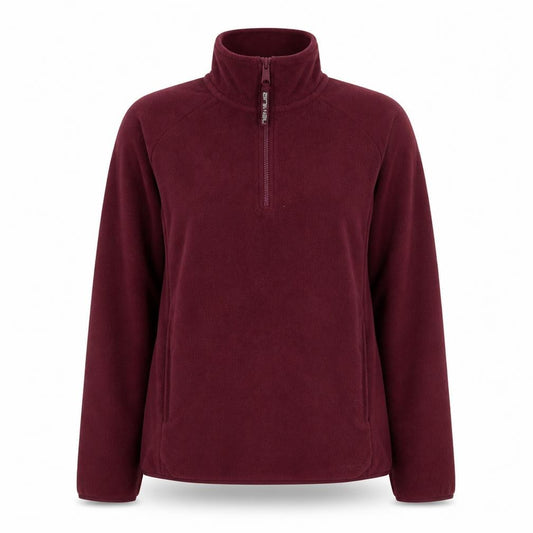 Animal Womens Burgundy Fleece 1/2 Zip Jacket UK 12