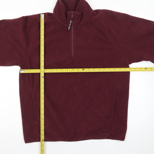 Animal Womens Burgundy Fleece 1/2 Zip Jacket UK 12