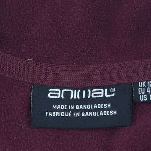 Animal Womens Burgundy Fleece 1/2 Zip Jacket UK 12