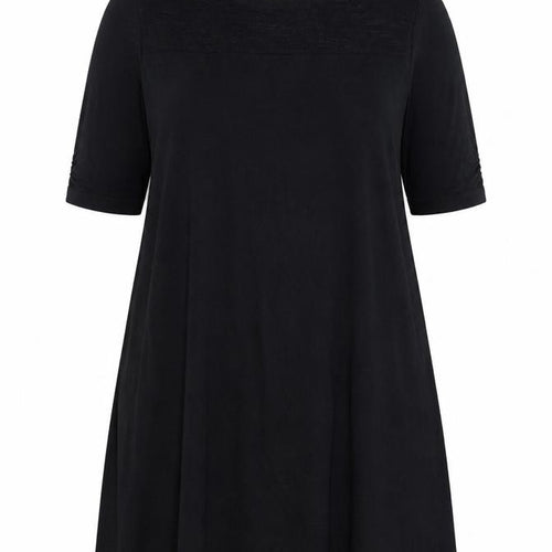 Marks and Spencer Women's Black Cotton A-Line Knit Dress Size 18