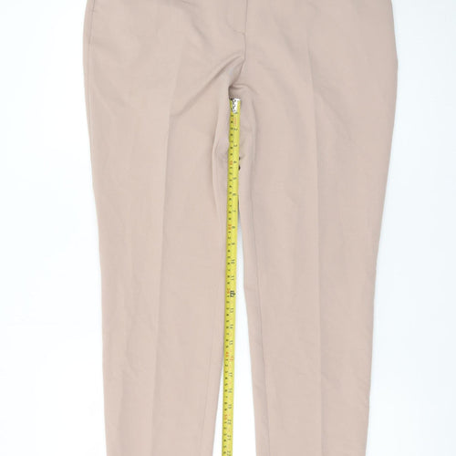 Dorothy Perkins Women Beige Slim Tapered Work Trousers Size 12