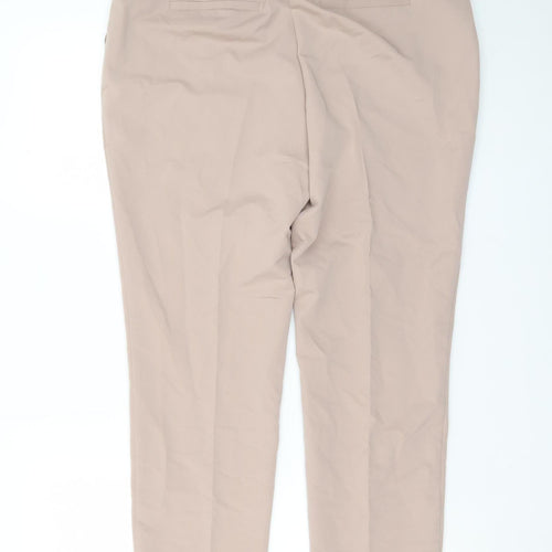Dorothy Perkins Women Beige Slim Tapered Work Trousers Size 12