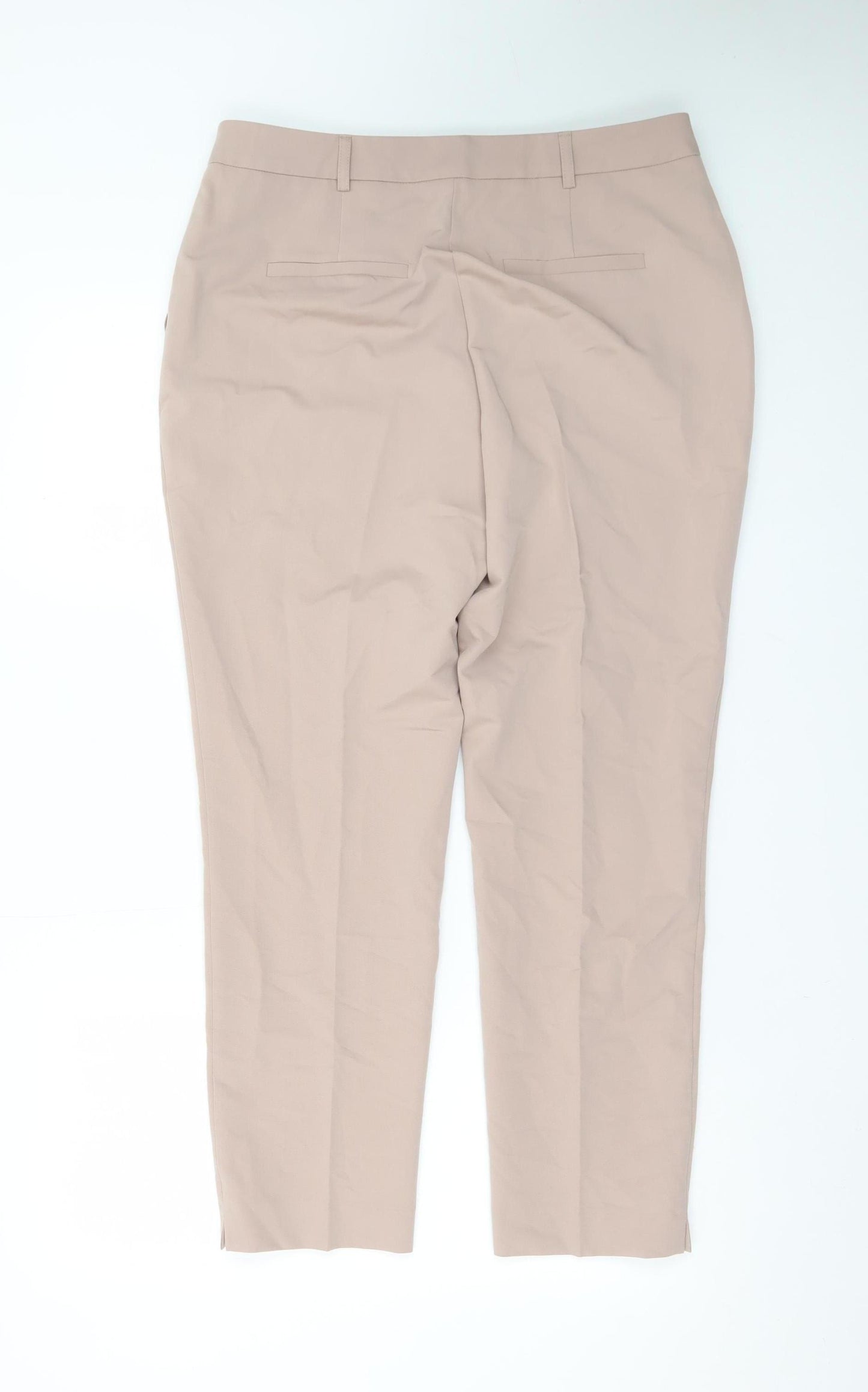 Dorothy Perkins Women Beige Slim Tapered Work Trousers Size 12