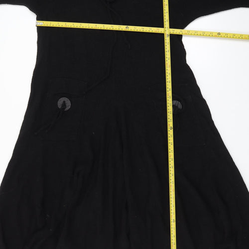 Original by Mario Women's Black Knit A-Line Dress Size M 3/4 Sleeve