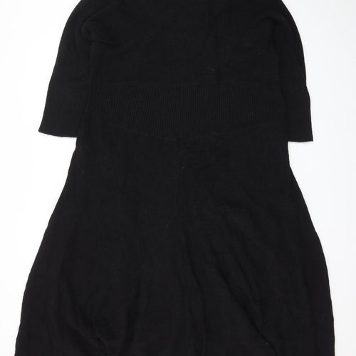 Original by Mario Women's Black Knit A-Line Dress Size M 3/4 Sleeve