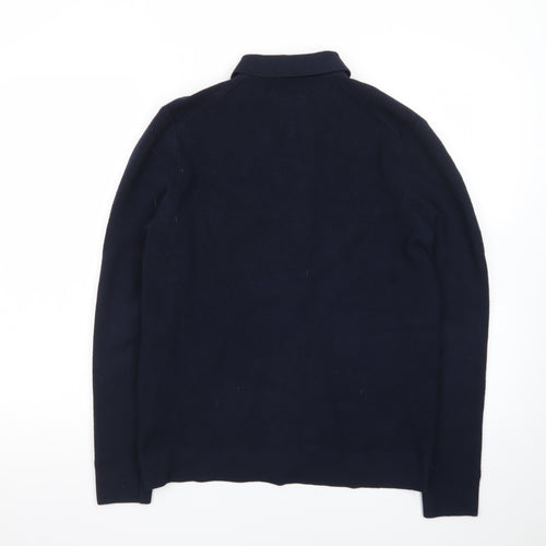 Marks and Spencer Women’s Navy Cotton Blend Collared Cardigan M