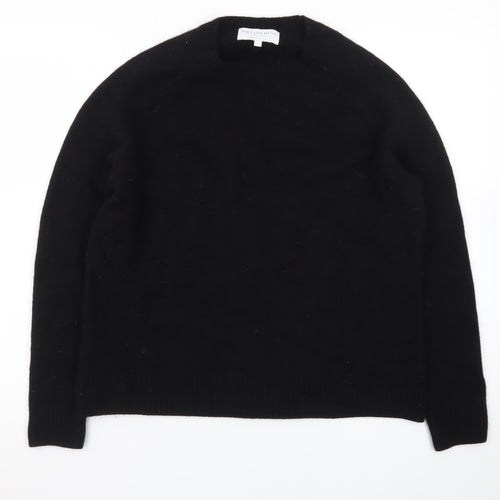 William Hunt Men's Black Wool Crew Neck Pullover Jumper Size L