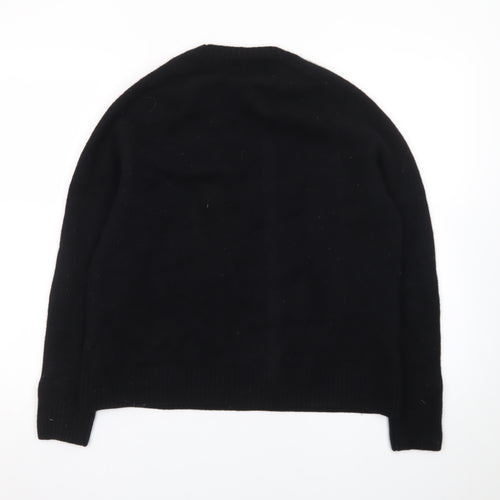 William Hunt Men's Black Wool Crew Neck Pullover Jumper Size L