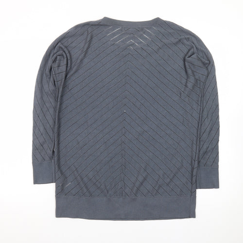 Banana Republic Women Blue L Jumper Crew Neck Long Sleeve Knit Top