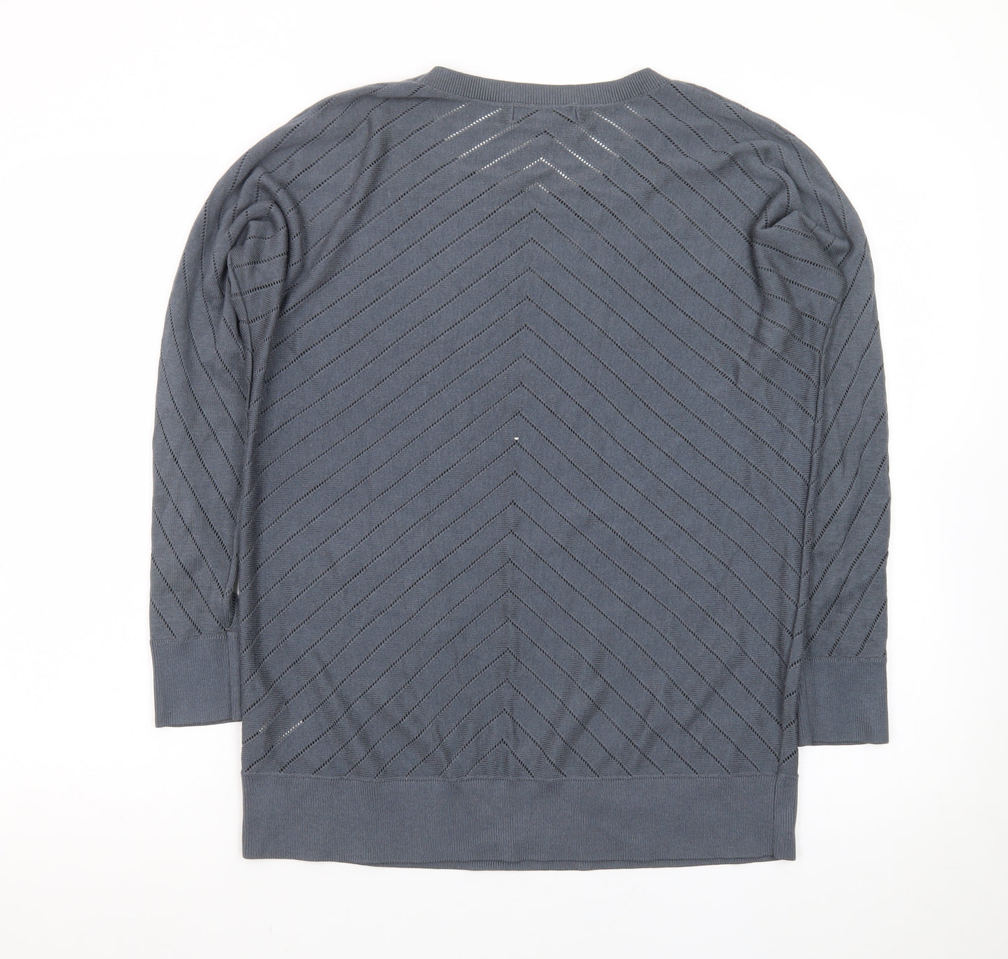 Banana Republic Women Blue L Jumper Crew Neck Long Sleeve Knit Top