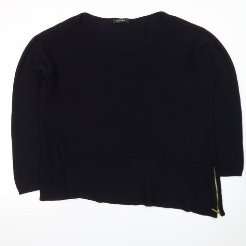 Evans Women's Black Size 22/24 Zip Accent Knit Pullover Jumper