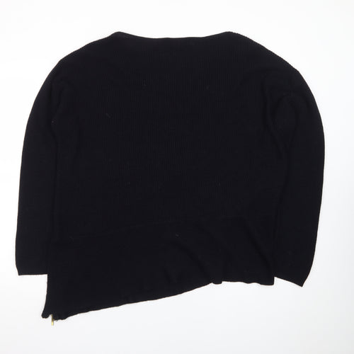 Evans Women's Black Size 22/24 Zip Accent Knit Pullover Jumper