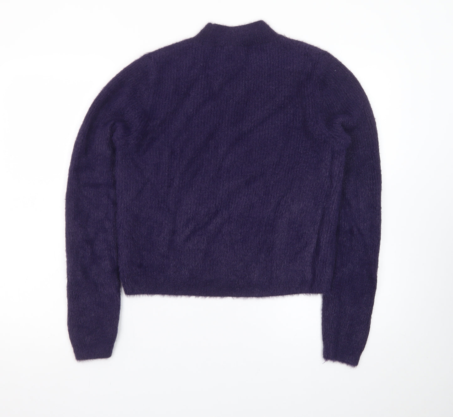 & Other Stories Women Purple Mock Neck Mohair Wool Blend Jumper Size 12