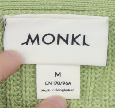 Monki Women's Green Chunky Knit V-Neck Cardigan Size M