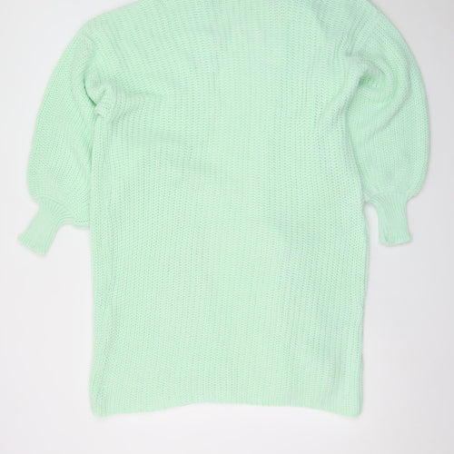 QED London Women’s Green Chunky Knit Long Cardigan Size 6