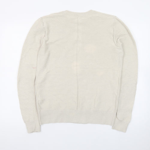 Reiss Men's Beige Cotton Crew Neck Pullover Jumper M