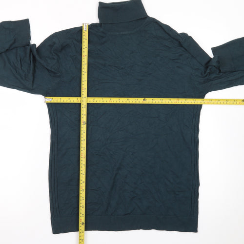River Island Men’s Green Roll Neck Cotton Jumper M
