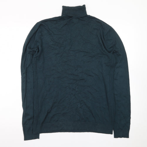 River Island Men’s Green Roll Neck Cotton Jumper M