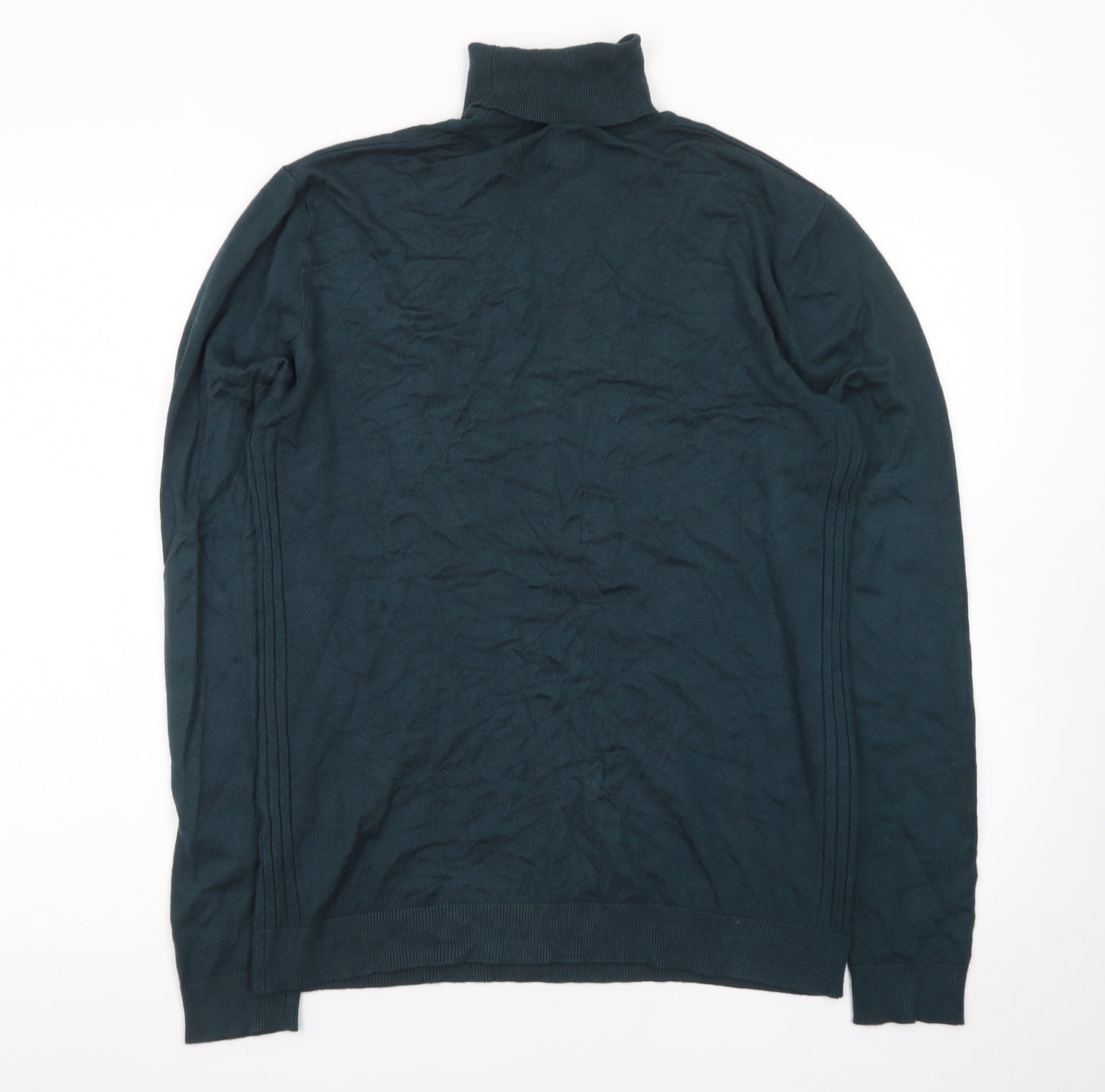 River Island Men’s Green Roll Neck Cotton Jumper M