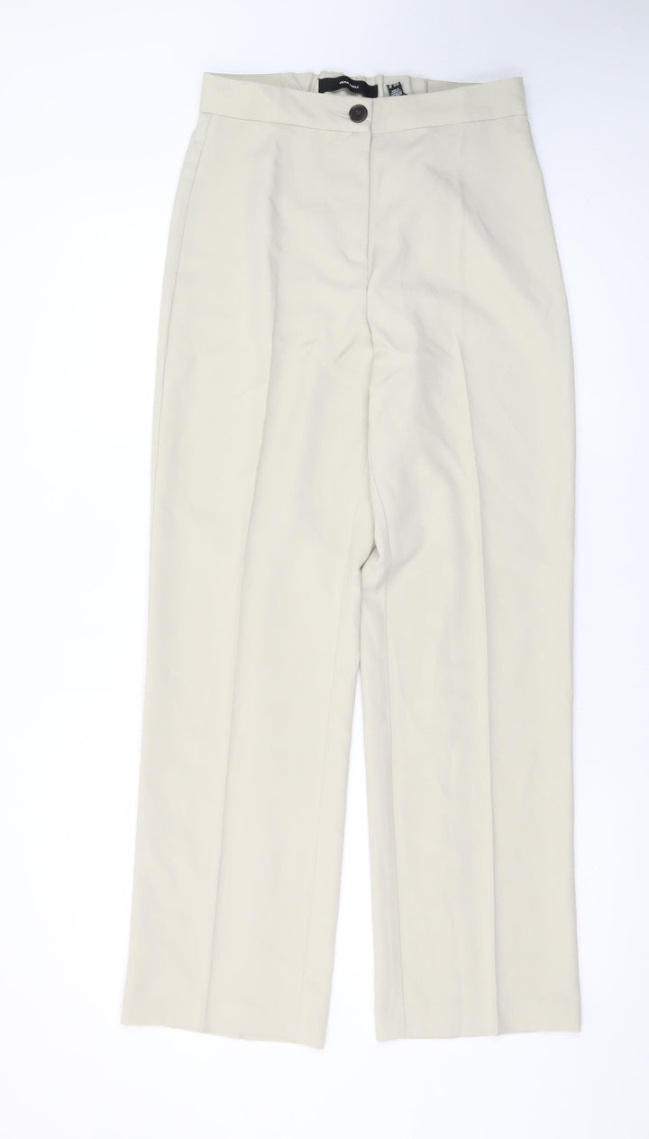 Vero Moda Women Beige Straight Leg Chino Trousers Size 12