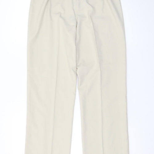 Vero Moda Women Beige Straight Leg Chino Trousers Size 12