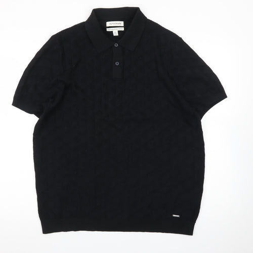 Marks and Spencer Autograph Men's Black Cotton Polo Shirt L Regular