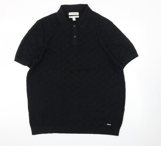 Marks and Spencer Autograph Men's Black Cotton Polo Shirt L Regular