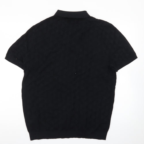Marks and Spencer Autograph Men's Black Cotton Polo Shirt L Regular