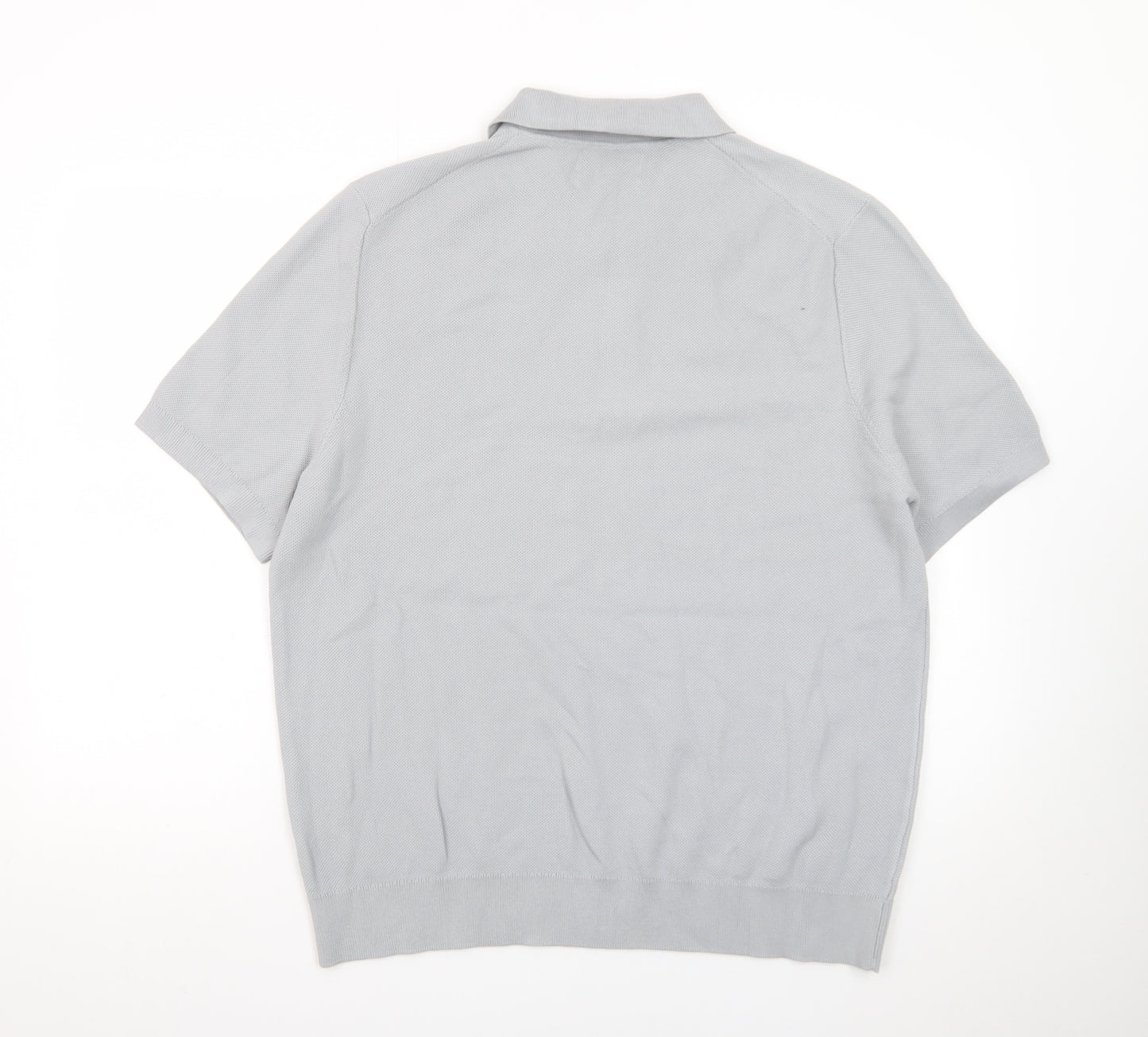 Marks and Spencer Men's Grey Cotton Polo Shirt XL Short Sleeve