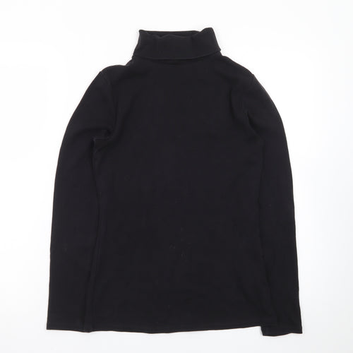 Boden Women's Black Roll Neck Long Sleeve Cotton Top Size S