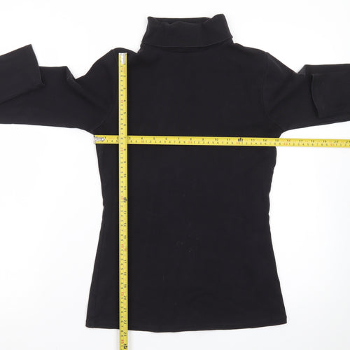 Boden Women's Black Roll Neck Long Sleeve Cotton Top Size S