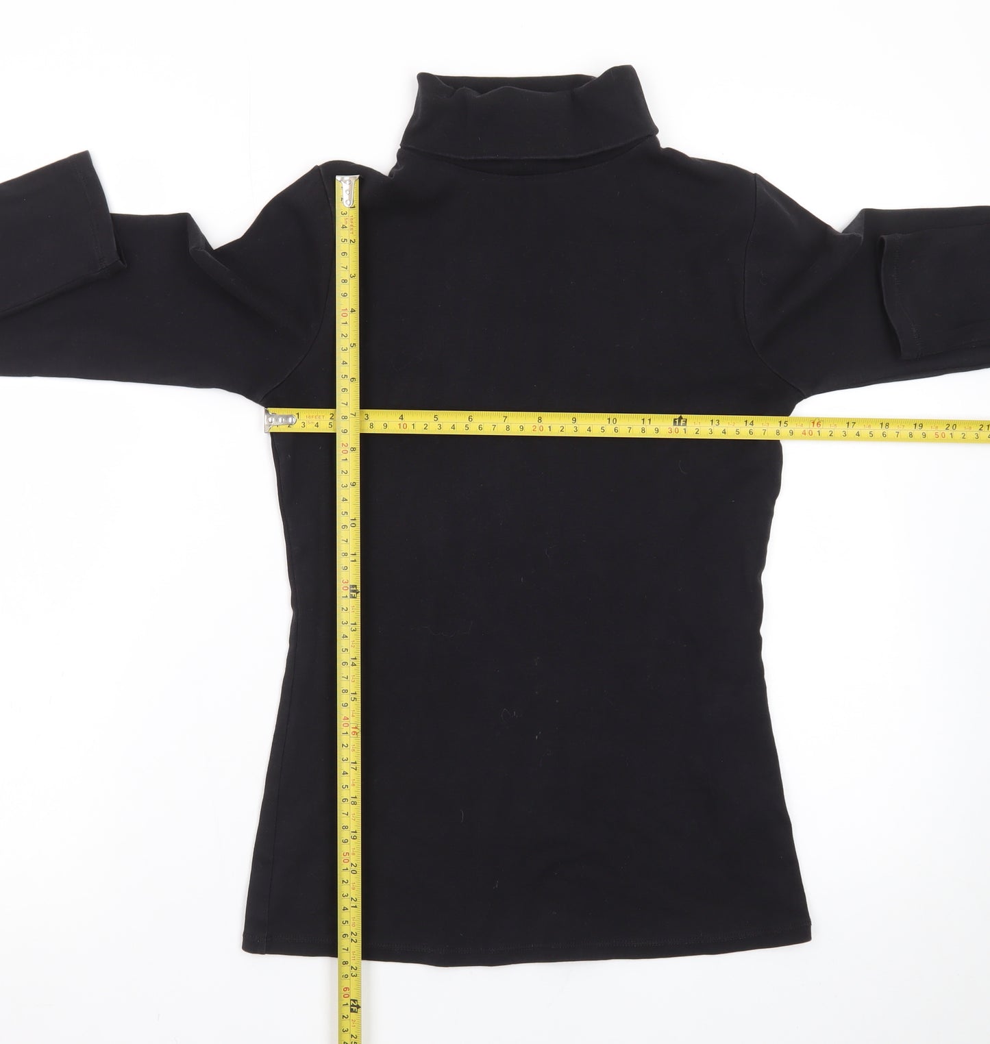 Boden Women's Black Roll Neck Long Sleeve Cotton Top Size S
