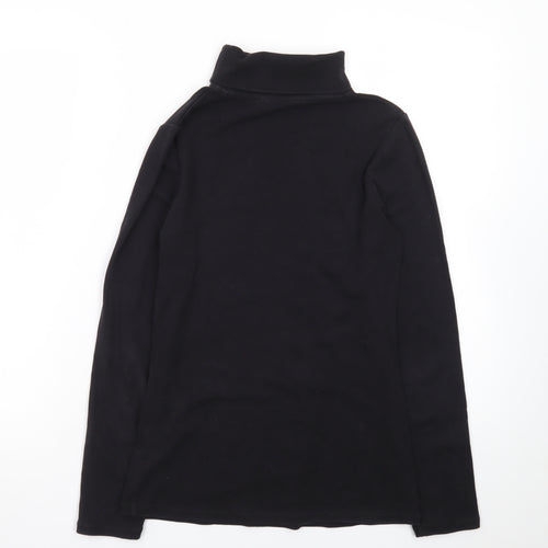 Boden Women's Black Roll Neck Long Sleeve Cotton Top Size S