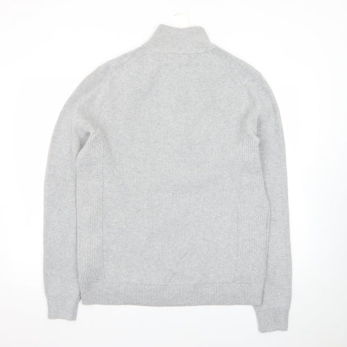 Marks and Spencer Men’s Grey L Half Zip High Neck Jumper