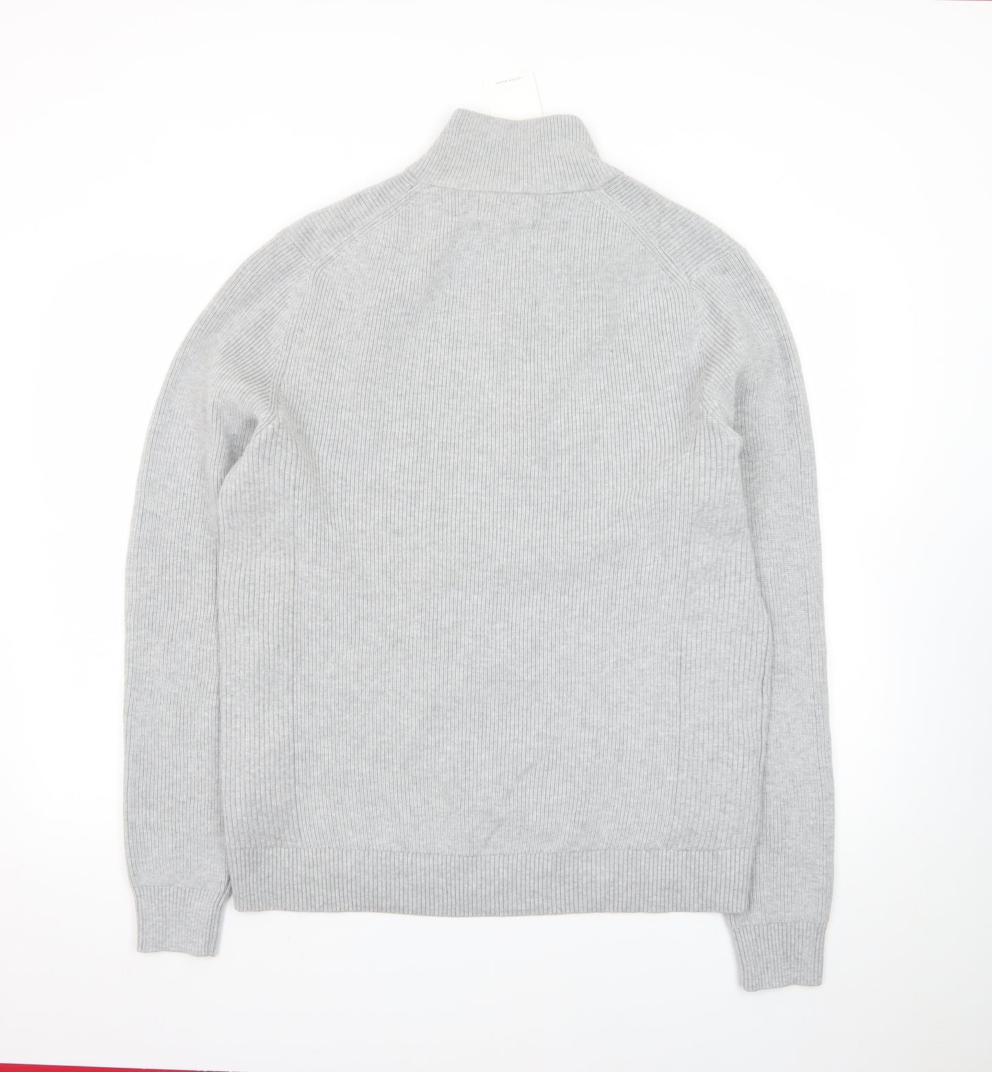 Marks and Spencer Men’s Grey L Half Zip High Neck Jumper