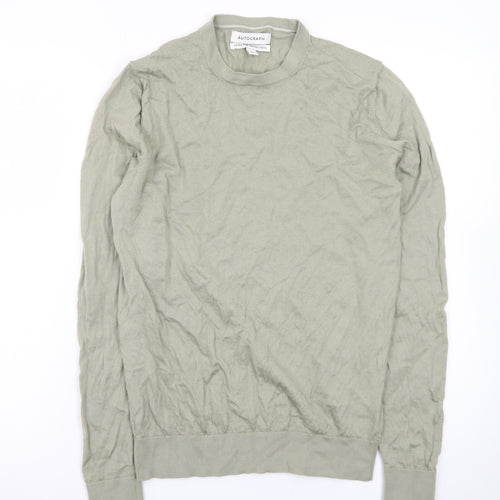 Marks and Spencer Men’s Green Merino Wool Crew Neck Jumper S
