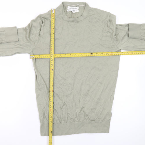 Marks and Spencer Men’s Green Merino Wool Crew Neck Jumper S