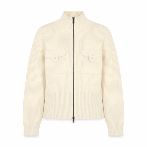 Marks and Spencer Women’s Ivory Full Zip Mock Neck Jumper Size S