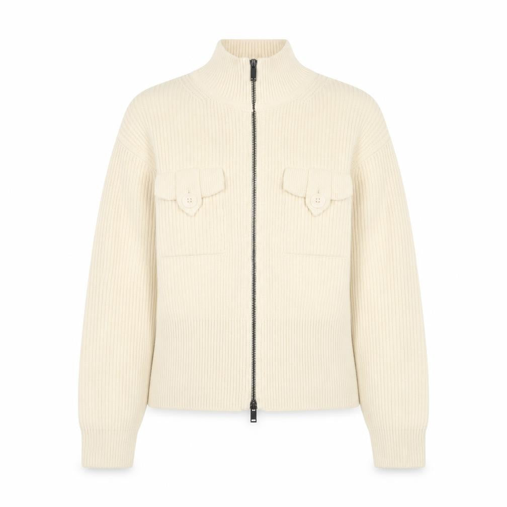 Marks and Spencer Women’s Ivory Full Zip Mock Neck Jumper Size S