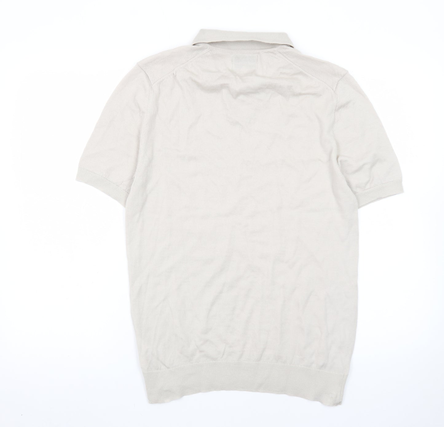 Marks and Spencer Autograph Beige Merino Wool Polo Shirt Mens M