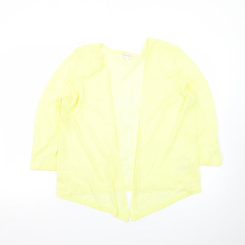 Monsoon Women Yellow Lightweight Knit Open Cardigan Size L