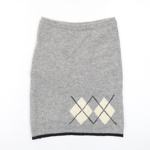 Miss Selfridge Women’s Grey Wool Argyle Short Skirt Size 10