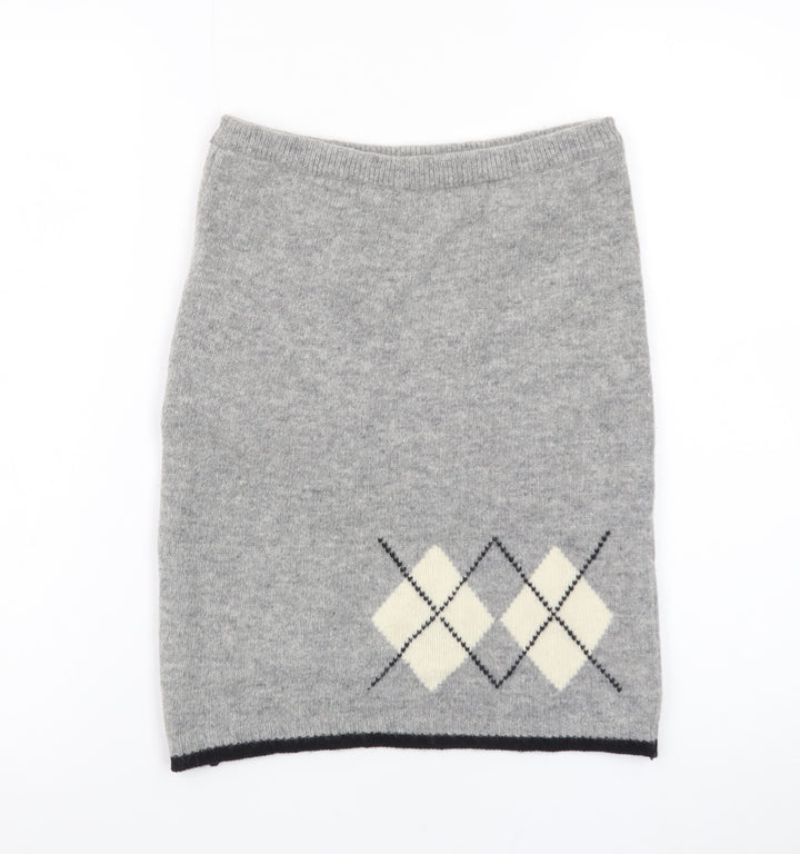 Miss Selfridge Women’s Grey Wool Argyle Short Skirt Size 10