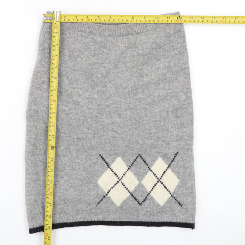 Miss Selfridge Women’s Grey Wool Argyle Short Skirt Size 10