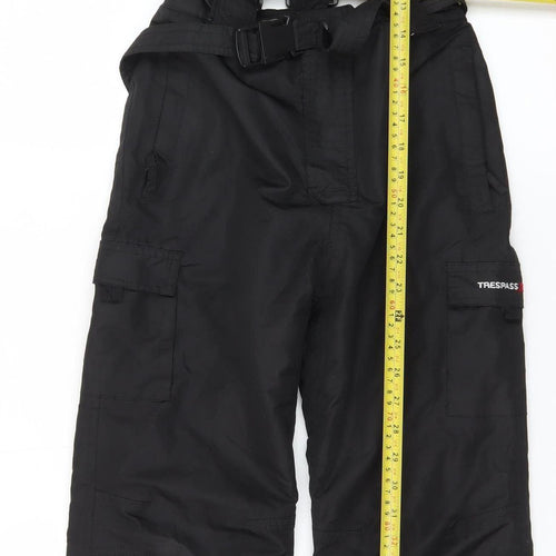 Trespass Boys Black Waterproof Snow Pants 7 Years Ski Taped Seams Trousers