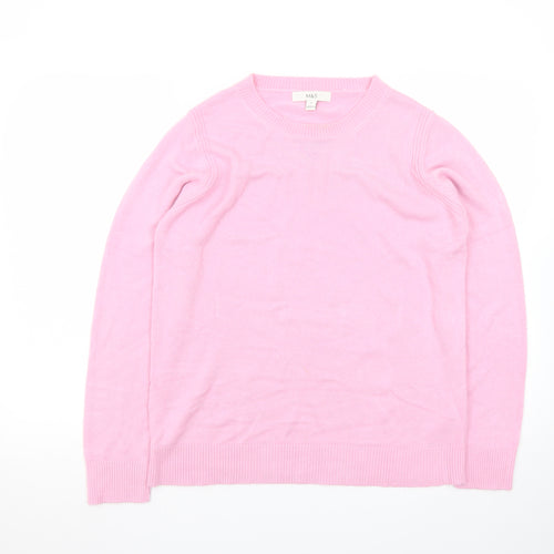 Marks and Spencer Women’s Pink Cashmere Crew Neck Jumper Size 12