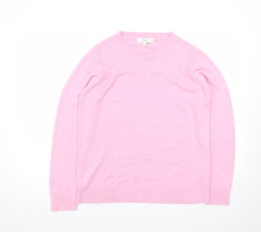 Marks and Spencer Women’s Pink Cashmere Crew Neck Jumper Size 12